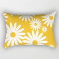 Fodera per cuscino rettangolare gialla con motivo a margherite bianche vivaci - 30x50cm / Motivo Margherita Giallo Bianco (DRD224-37)