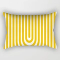 Federa per cuscino lombare moderna con strisce geometriche gialle e bianche brillanti - 30x50cm / Strisce ad Arco Giallo Bianco (DRD224-38)