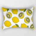Federa per cuscino lombare rettangolare con vivace stampa di limoni gialli e trama - 30x50cm / Stampa Limone Bianco Giallo (DRD224-39)