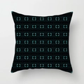 Modern geometric pattern square pillowcase in black and cyan dots for home sofa decor - Drd157-31 / 45x45 Peach Skin Velvet
