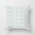 Mint green and beige geometric wave pattern throw pillow cover in ikat texture - Tie-Dye Ripple Pattern (DRD155-26)