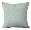 Housse de coussin en lin turquoise clair avec motif géométrique blanc et texture à losanges - Losange Géométrique Sarcelle Pale Nordique (YMD19-14)