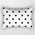Modern minimalist lumbar pillow cover featuring a classic black polka dot pattern on white - Cover Only / Polka Dots (DRD227-11)