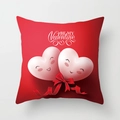 Housse de coussin rouge de la Saint-Valentin avec motifs cœurs et texte BE MY Valentine - Style Be My Valentine Cœur Rose Fond Rouge (DRD307-4)