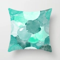 Square turquoise watercolor polka dot throw pillow cover with artistic gradient circles - Drd157-35 / 45x45 Peach Skin Velvet