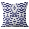 Fodera per cuscino moderna con motivo geometrico a rombi blu e bianchi, stile minimal - Pelle di Pesca Stampa Singola Faccia / Rombo Geometrico Blu (CRD23-1)