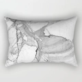 Modern rectangle pillowcase with elegant grey marble stone texture for sofa decor - Cover Only / Grey Marble (DRD227-16)