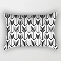 Modern minimalist lumbar pillow cover with black and white geometric arrow patterns - Cover Only / Modern Geometric Lines (DRD227-20)