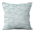 Housse de coussin en lin avec coups de pinceau horizontaux bleu clair sur blanc - Coup de Pinceau à l'Aquarelle Bleu Pâle (YMD19-21)