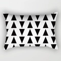 Modern black and white geometric rectangle pillow cover with triangle pattern - Cover Only / Minimalist Triangles (DRD227-21)