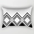 Modern black and white geometric diamond lumbar pillow cover made of canvas fabric - Cover Only / Chain Diamond (DRD227-29)