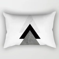 Modern rectangle pillow cover with black and white marble geometric triangles - Cover Only / Tricolor Triangles (DRD227-30)