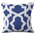 Modern blue and white geometric lattice pattern decorative square pillowcase for sofa - Modern Geometric Grid (CRD23-14)