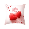 Valentinstag Kissenhülle mit 3D roten Herzen und festlichem Happy Valentine's Day Text - 45x45 cm / 3D-Visuell Happy Valentine's Day (DRD316-28)