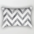 Modern minimalist lumbar pillow cover with grey marble geometric chevron patterns - Cover Only / Chevron Marble (DRD227-37)