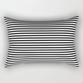 Modern minimalist black and white striped rectangular pillow cover for sofa decor - Cover Only / Classic Stripes (DRD227-40)