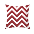 Detail shot of red and white chevron pattern on a minimalist geometric cushion cover - Red Wave Pattern Style (DRD212-13)