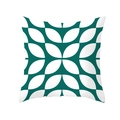 Detailed view of dark green and white geometric leaf pattern on Nordic style cushion cover - Dark Green Leaf Style (DRD212-12)