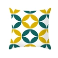 Nordic geometric throw pillow cover with green and yellow petal patterns on white background - Yellow Green Petal Style (DRD212-9)