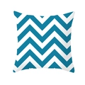 Close-up of blue and white wave pattern fabric on a modern decorative pillowcase - Blue Wave Pattern Style (DRD212-5)