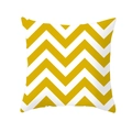 Moderner quadratischer Kissenbezug mit gelb-weißem Chevron-Geometrie-Muster - Gelbes Wellenmuster Stil (DRD212-1)