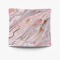 Pink and grey abstract marble tapestry with golden fluid lines for home wall decor - 95x73cm Brushed Fabric / Abstract Marble (GT30-5)
