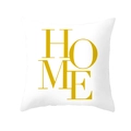 Minimalistischer weißer Kissenbezug mit goldenem HOME-Schriftzug im nordischen Stil - Gelber HOME Stil (DRD212-3)