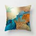 Detail of Nordic gold leaf marble texture on modern abstract pillowcase - 18x18 Inch / DRD323-10