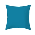 Minimalist square throw pillow cover in deep teal hue with smooth plain weave texture - Solid Blue Style (DRD212-8)
