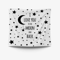 Minimalist black and white star and moon tapestry with I Love You To The Moon and Back text - 95x73cm Brushed Fabric / To The Moon And Back (GT30-14)