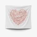 Pink rose gold sequin heart tapestry backdrop made of lightweight polyester fabric - 95x73cm Brushed Fabric / Glitter Heart (GT30-15)