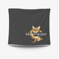 Grey tapestry with orange cartoon tabby cat and Hi Meow text for home decor - 95x73cm Brushed Fabric / Orange Cat Hi Meow Style (GT31-19) / [product Attributes] This Product Is A Rectangular Gray Tapestry Or Decorative Fabric. It Appears To Be Made Of Lightweight Fabric With A Cute Orange Tabby Cat Cartoon Illustration Printed On The Surface. The Cat Is Depicted Climbing With The Words "hi Meow" In White Handwritten English Running Through The Center. [visual Presentation] The Image Uses A Centered Composition With A Pure White Background And Natural Soft Shadows At The Bottom Creating A Good Sense Of Depth. Image Quality Is [high] With Excellent Clarity. Aesthetic Appeal Is [high] With An Overall Score Of [8.5]. The Overall Visual Style Is Simple Clean And Playful. [text Content] The Image Only Contains The Product_text Content "hi Meow" Which Is A Design Element Of The Product Itself And Does Not Involve Marketing Watermarks Or Illegal Information Requiring No Processing. [logistics Labels] None. [infringement Risk] Product Infringement: None. The Illustration Uses A Generic Cat Image; No Specific Brand Or Ip Licensing Risk Was Found. Background Infringement: None. [product Parameters] The Color Is Gray And The Pattern Elements Include An Orange Cat And English Characters. It Belongs To The Home Decoration Category.