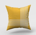 Modern Nordic bright yellow pillow case with minimalist white stripe pattern accents - Bright Yellow With White Plaid Corner (DRD146-5) / 45x45cm(Cover Only)