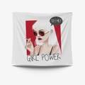 Cartoon girl power tapestry with modern pop art illustration and bold lettering - 95X73 Brushed Fabric / TRY ME Pop Art Girl Style (GT31-22)
