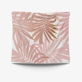 Modern tropical palm leaf wall tapestry in elegant dusty pink and mocha brown shades - 95X73 Brushed Fabric / Tropical Plants (GT30-22)