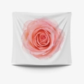 Pink rose floral tapestry wall hanging with realistic digital print for room decor - 95X73 Brushed Fabric / Realistic Rose (GT30-23)