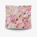 Pink and ivory rose pattern square pillowcase with dense floral digital print design - 95x73cm Brushed Fabric / Small Rose Floral (GT30-24)