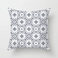 Fodera per cuscino grigia e bianca con motivo geometrico per divano stile moderno - Geometrico Disegnato a Mano (DRD159-2) / 45x45 cm