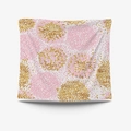 Pink and gold floral tapestry hanging on wall with high definition digital printing - 95x73cm Brushed Fabric / Glitter Floral (GT30-27)