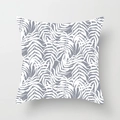 Square peach skin pillowcase featuring grey and white palm leaf patterns for modern home decor - Palm Leaf Pattern (DRD159-6) / 18x18 Inch