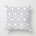 European geometric peach skin cushion cover with grey and white water drop pattern - Geometric Teardrop (DRD159-7) / 18x18 Inch