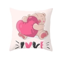 Square cushion cover with cartoon bear hugging heart and LOVE print for kids room - 18x18 Inch / Hugging Heart Bear Style (DRD234-32)