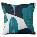 Fodera per cuscino geometrica moderna Morandi con motivi astratti di foglie gialle - 45x45 cm / Stile geometrico botanico astratto 2 (CRD12-2)