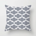 Modern grey and white geometric grid pattern pillow cover in soft peach skin fabric - Geometric Grille (DRD159-21) / 18x18 Inch