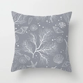 Square grey peach skin pillowcase with white coral and starfish ocean patterns - Marine Life Pattern (DRD159-30) / 18x18 Inch