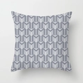 Square peach skin pillowcase with grey and white geometric arrow pattern for sofa - Geometric Arrows (DRD159-36) / 18x18 Inch