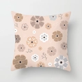 Floral square throw pillow cover in soft peach with hand-drawn abstract flower patterns - Soft Pink Abstract Floral (DRD309-8) / 18x18 Inch