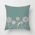 Sage green square pillow cover with artistic mandala floral patterns for sofa decor - Bean Green Art Mandala (DRD309-9) / 18x18 Inch
