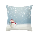 Funda de cojín navideño con muñeco de nieve y luces sobre fondo azul estrellado - Muñeco de Nieve 3D con Luces (DRD194-2) / 45x45CM (Sin Relleno)