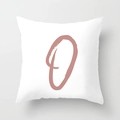 Close-up of square white pillowcase featuring a pink artistic letter O print - 45*45cm (Insert Not Included) / Pink Script Letter O Pattern (DRD242-6)